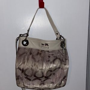 Authentic Coach hobo bag. Color: White w/purple ombre pattern.